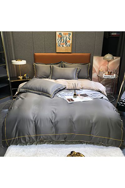 sharpdo 4-Piece Silk Bedding Set, Warm in Winter and Cool in Summer Skin-Friendly Breathable Duvet Cover