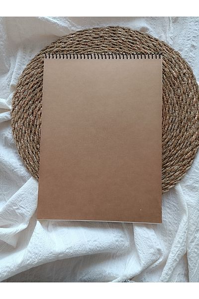 Pink Swan Craft A5 Thick Kraft Cover Spiral Bound Ivory Inside 50 Sheets 100 Pages Notepad, Notebook,Scrapbook, Bullet Journal