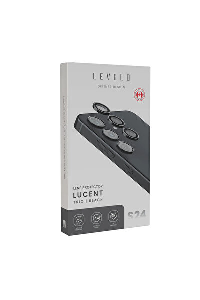 Levelo عدسة كاميرا ثلاثية لهاتف سامسونج S24 - أسود