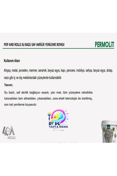 Permolit Pop And Rolls Yenileme Boyası 1L - Tezgah, Mutfak Dolabı, Kapı ve Mobilyalar İçin Süper Çözüm!