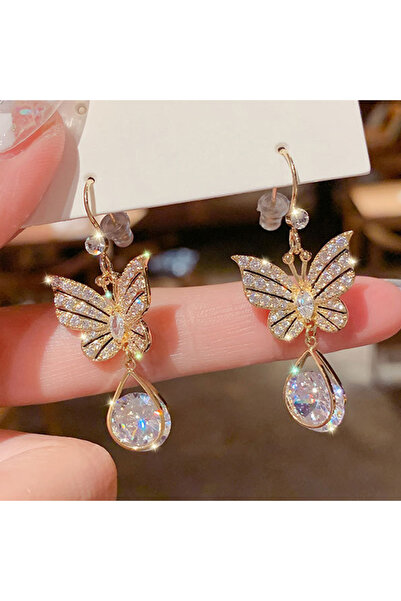 Choice أقراط رينهو فريندشيب ER21Y0703 الجديدة بتصميم فراشة للنساء، مرصعة بالز...