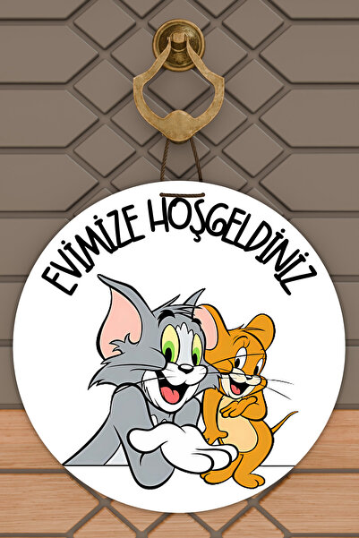 Dormot Home Μοντέρνο Στολίδι Πόρτας Λευκό Τομ και Τζέρι Καλωσορίστε Στολίδι Ε...