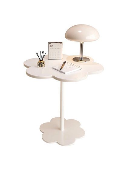 sharpdo Creative Cream Style Petal Shape Movable Side Table, Sofa Side Table, Coffee Table
