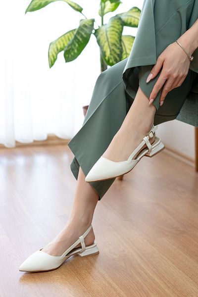 DİVOLYA Felina White (Tocuri de 3 cm) Pantofi cu toc cu vârf ascuțit