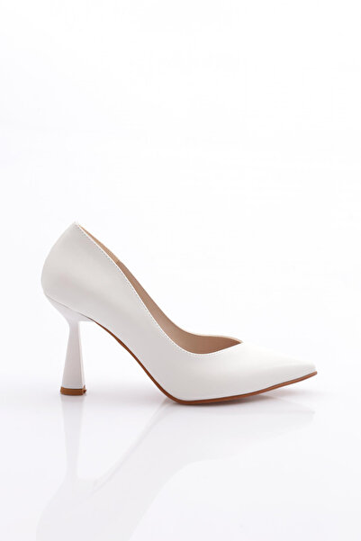 DGN 3700 Women's Pointed Toe Heeled Shoes White