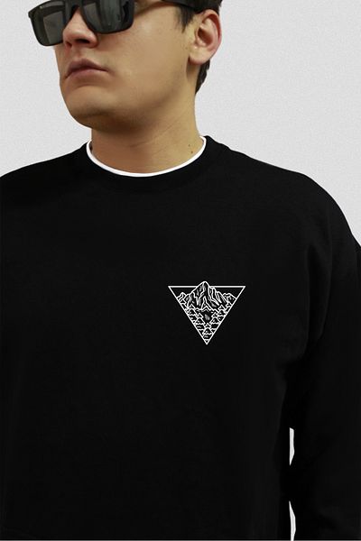 FANA Men's Sweatshirt Triangle Motif Printed