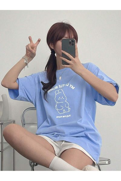 uyguntarz Μπλουζάκι Unisex My Little Bunny με εμπριμέ σχέδιο