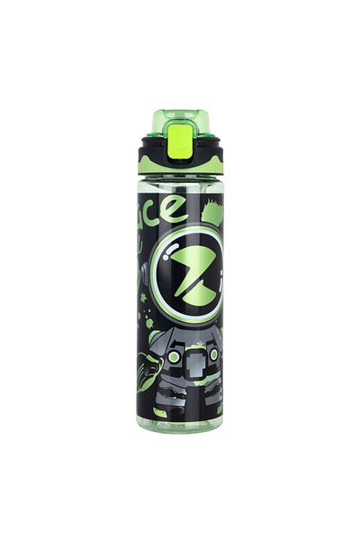 NovaKids Nova Kids Water Bottle 700ml with Straw- Black