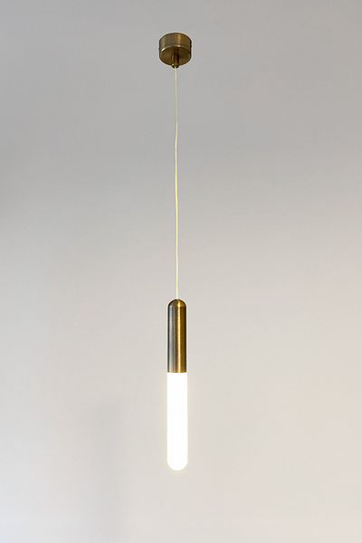Fivorno Aydınlatma Oval Blur Model Antique Color Coated Plexiglass Lighting Single Pendant Lamp