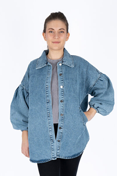 LadiesandLittles سترة من الدنيم كبيرة الحجم