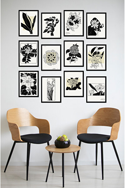 kutuTR Dekorize Mdf Tablo Seti 12 Parça 3 mm - Botanik Salon Oturma Mutfak Od...