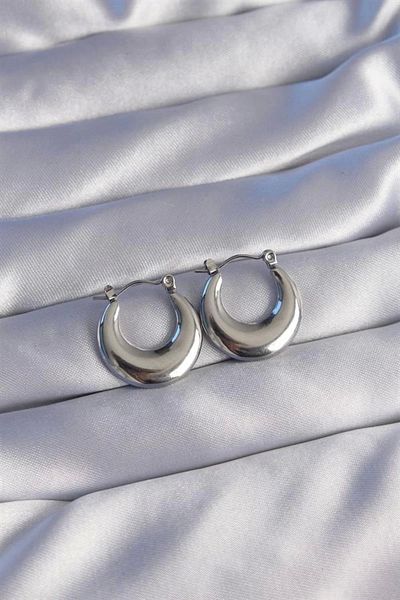 otio 316L Steel Silver Color Oval Mirror Mol Earrings
