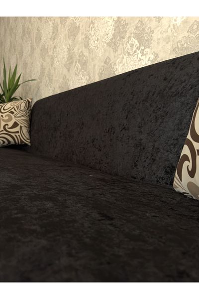 UYMALL Huse pentru canapea cu elastic din catifea 3-2-1-1 set negru – husă elastică pentru scaun, husă pentru canapea anti-alunecare