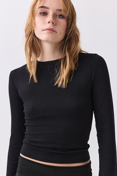 Trendiz Γυναικείο Μαύρο Γιακά Body 8011 Ποδήλατο με μανίκια