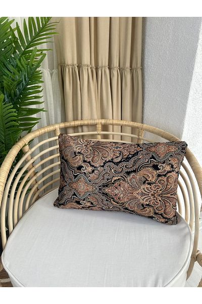 Decamor home Living Room Throw Pillow Cover - Tapestry Fabric, 1St. Quality, Black Copper Beige