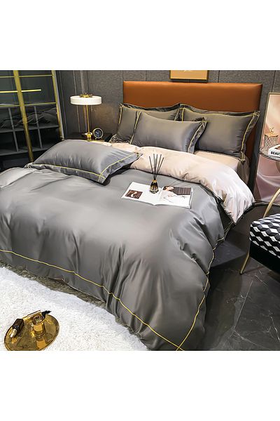 sharpdo 4-Piece Silk Bedding Set, Warm in Winter and Cool in Summer Skin-Friendly Breathable Duvet Cover