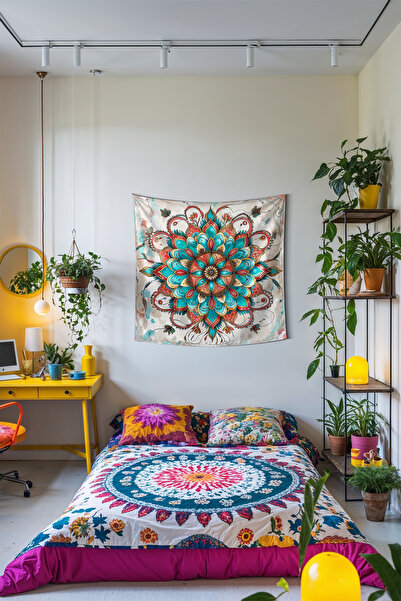 Medi Home ZENITH MANDALA DUVAR HALISI DUVAR ÖRTÜSÜ TAPESTRY