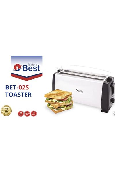 Techno Best 1300W 4 Slice Stainless Steel Electric Toaster