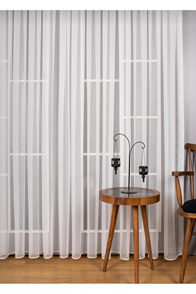 DECOR OUTLET Keten Tül Perde 1/3 Sık Pile