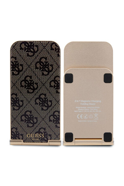 CG Mobile Guess 15W Magnetic Desk Charger With 4G Pattern - Brown