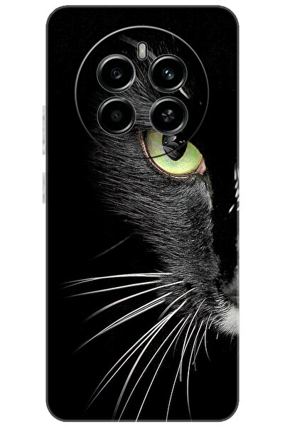realme 12 4G (RMX3871) Uyumlu Kılıf Desen Baskılı Silikon Siyah Kedi STK:482 ...