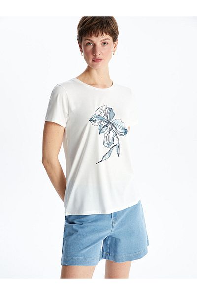 LC Waikiki Νέα σεζόν Crew Neck Floral Γυναικείο Tisort - S5DP51Z8