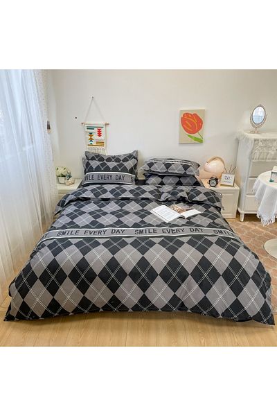 sharpdo Four-piece bedding set,with 1 quilt cover, 1 flat sheet and 2 pillowcases 1.8m bed（180*220cm）
