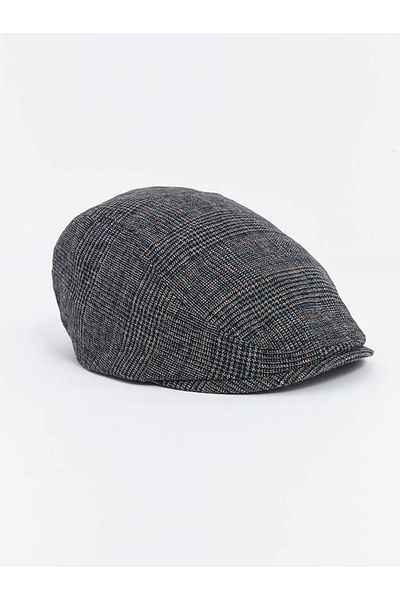 LC Waikiki Lcw Accessories Anthracite Plaid Patterned Men's Cap Hat