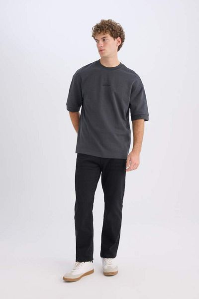 DeFacto New Season Loose Fit Crew Neck Printed Heavy Fabric Short Sleeve T-Shirt
