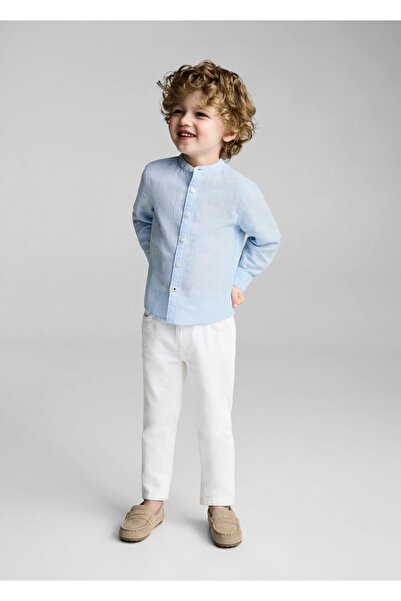MANGO Baby Slim fit keten gömlek