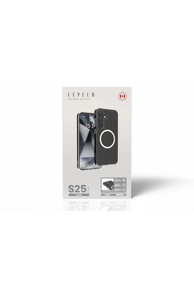 Levelo جراب ماج سيف كلارا لهاتف سامسونج S25 بلس - شفاف