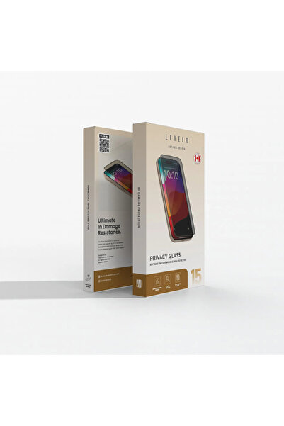 Levelo واقي شاشة زجاجي مزدوج الحواف ناعم الخصوصية لهاتف iPhone 15 - أسود
