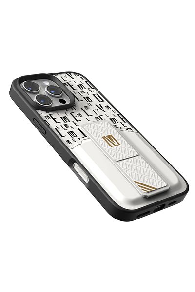 Levelo Morphix Gripstand Case With Cardholder For iPhone 16 Pro Max - White