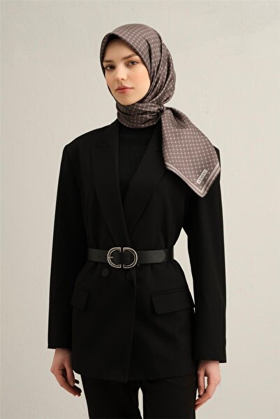 Armine cu model monogramă Eșarfă Saf mătase Sura 9345D 80