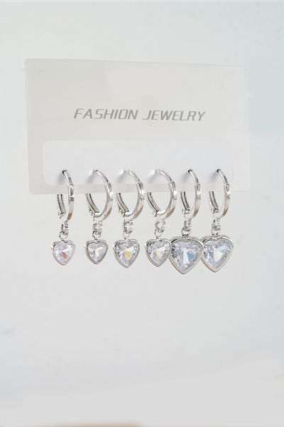 ARTEMİSİA Women's Vip Series Antiallergenic Mixed Figured Zircon Stone 6-Piece Earring Set