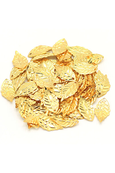 Choice 100 قطعة ذهبية، 100 قطعة/مجموعة، دلايات معدنية ذهبية على شكل ورقة شجر،...