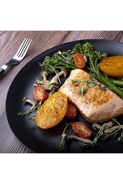 AKDC Black Dinner Plates Set of 4, Kitchen Plates, Matte Black, 25.4 cm