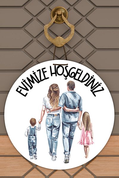 Dormot Home Modern Door Ornament White Floor Girl and Boy Children Family Outdoor Door Ornament