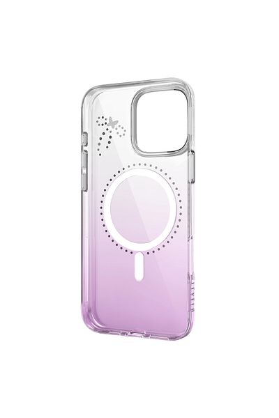Levelo جراب Butterfly Magsafe لهاتف iPhone 16 Pro - شفاف/أرجواني