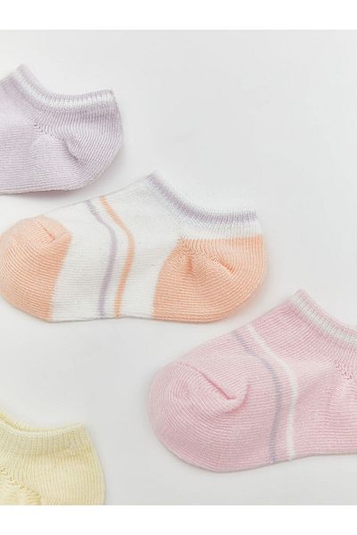 LC Waikiki Чорапчета с ботуши за бебешко момиче с лилави райета, 5 броя LCW baby