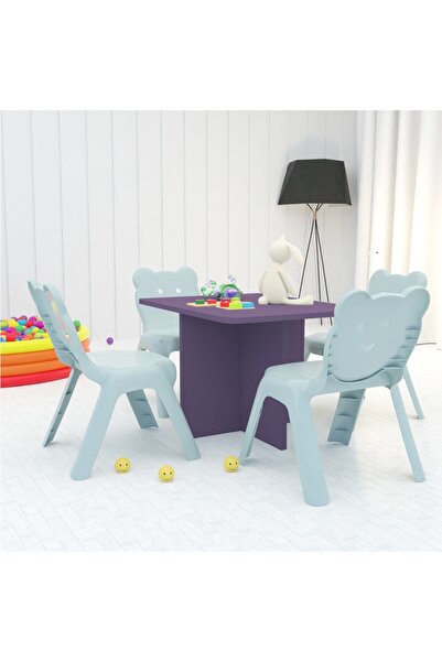Mahmayi Modern Ergonomic Child Desk for Kids, 80x50cm, Round Edges Ideal for Toddlers-Purple