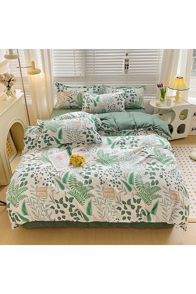 sharpdo 4-Piece Bedding Set, Including 1 Quilt Cover, 1 Sheet, 2 Pillowcases