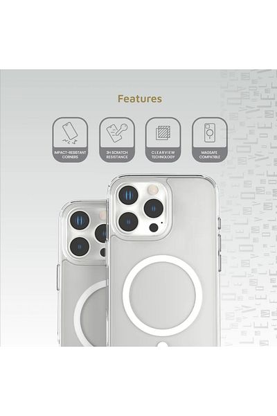 Levelo جراب ماج سيف كلارا شفاف لهاتف آيفون 16 برو - شفاف