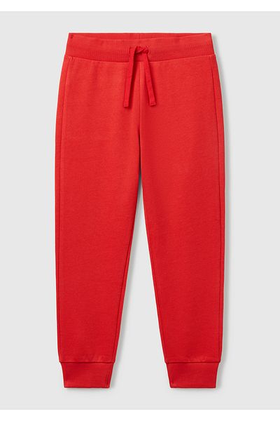 United Colors of Benetton Boy's Red Back Pocket Label Logo Sweatpants
