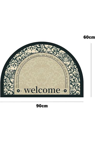 COOYA "Welcome Out" Funny Door Pedal Heavy Duty Non-slip Washable Large Black for Hallway, 60 × 90 cm