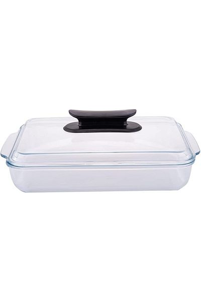 AKDC Tempered Glass Baking Dish - L 26 x W 32 x H 7cm, Transparent