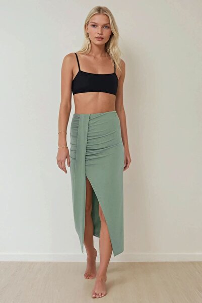 Hiccup Drapeli High Waist Bodycon Sandy Maxi Skirt