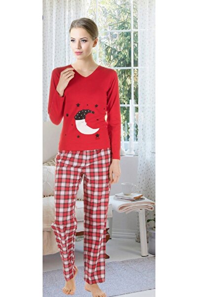 ZENCHES Σετ γυναικεία κόκκινη πιτζάμα