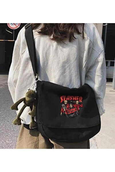 PixelWear Enya Jewelry Slasher Printed Unisex Black Messenger Bag