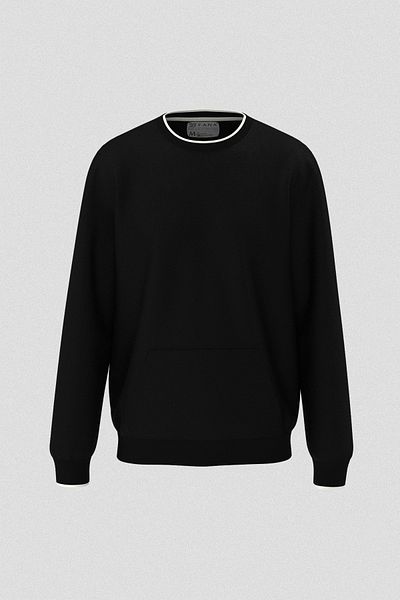 FANA Men's Sweatshirt Two Colors Ribbed Without Print